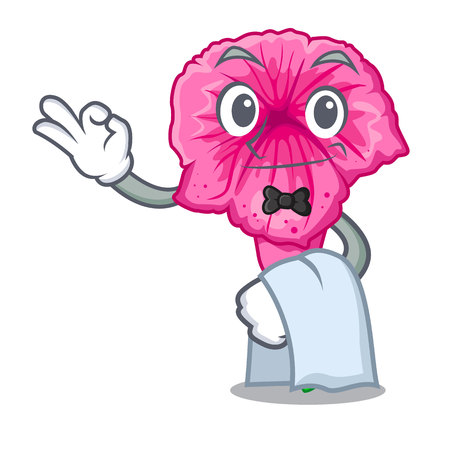 Waiter petunia flower grows in character pots vector illustrationのイラスト素材