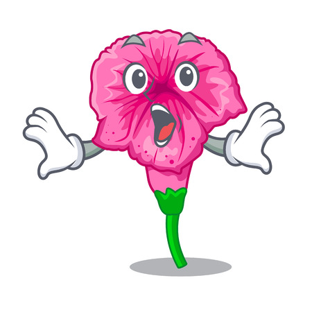 Surprised petunia flower grows in character pots vector illustrationのイラスト素材
