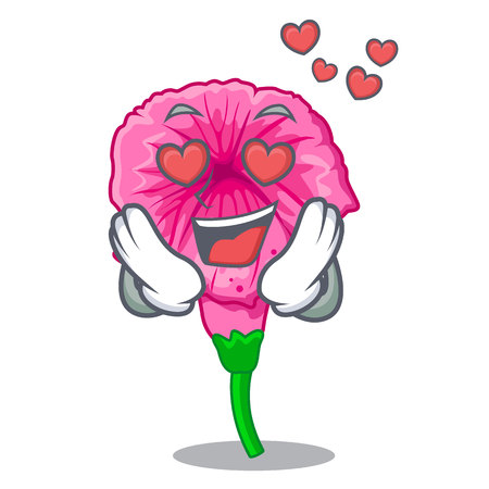 In love petunia flower grows in character pots vector illustrationのイラスト素材