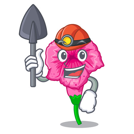 Miner petunia flower grows in character pots vector illustrationのイラスト素材