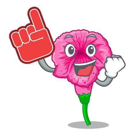 Foam finger petunia in a mascot flower basket vector illustrationのイラスト素材