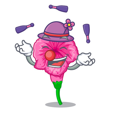 Juggling petunia in a mascot flower basket vector illustrationのイラスト素材