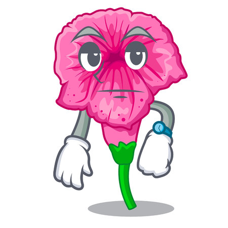 Waiting petunia in a mascot flower basket vector illustrationのイラスト素材