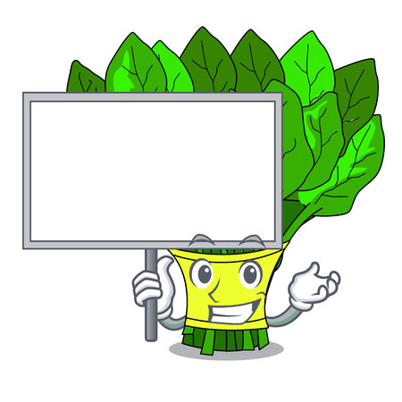Bring board spinach in a the cartoon basket vector illustrationのイラスト素材