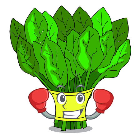 Boxing spinach in a the cartoon basket vector illustrationのイラスト素材