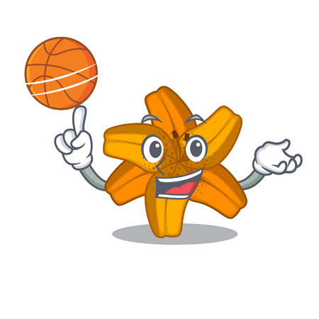 With basketball tiger lily flower in cartoon form vector illustrationのイラスト素材