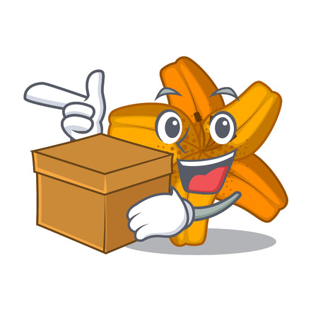 With box tiger lily flowers in pot characters vector illustartionのイラスト素材