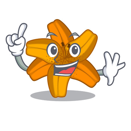 Finger tiger lily flower isolated on mascot vector illustrationのイラスト素材