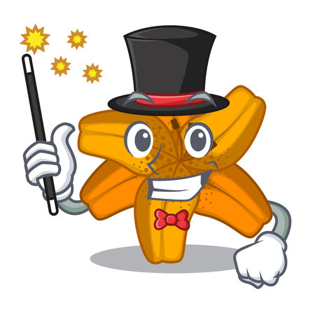 Magician tiger lily flower isolated on mascot vector illustrationのイラスト素材