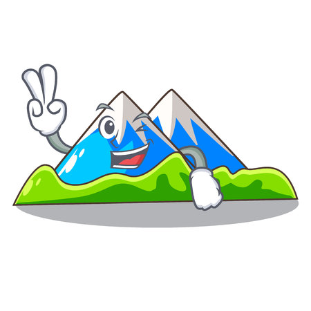 Two finger miniature mountain in the character form vector illustrationのイラスト素材