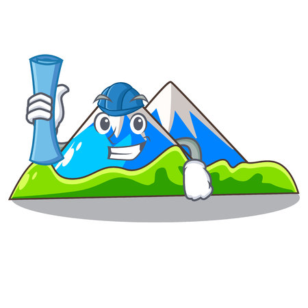 Architect miniature mountain in the character form vector illustrationのイラスト素材