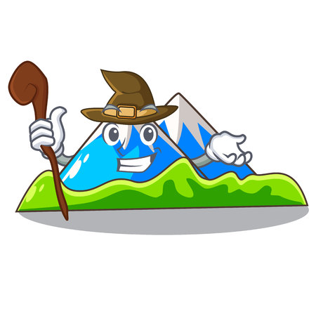 Witch mountain scenery isolated from the mascot vector ilustrationのイラスト素材