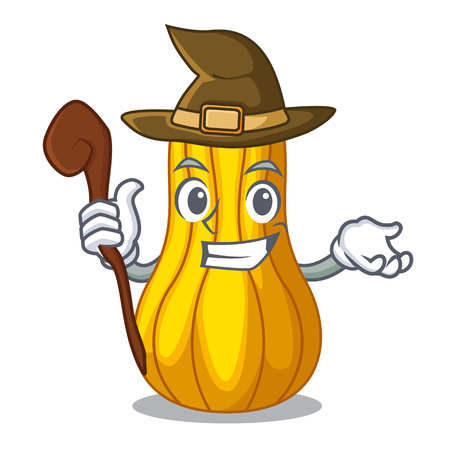 Witch squash fruit in cartoon wooden box vector illustrationのイラスト素材
