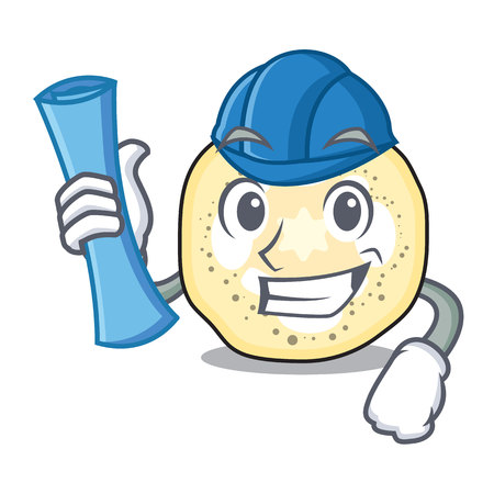 Architect eggplant sliced on the character board vector illustrationのイラスト素材