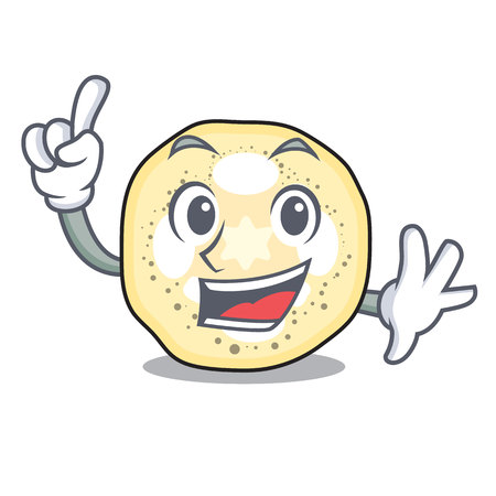 Finger eggplant slices in a mascot bowl vector illustrationのイラスト素材