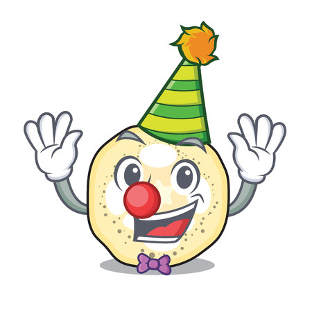 Clown eggplant slices in a mascot bowl vector illustrationのイラスト素材