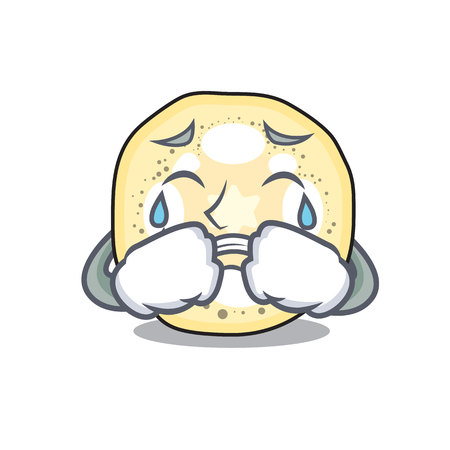 Crying eggplant slices in a cartoon skillet vector illustrationのイラスト素材