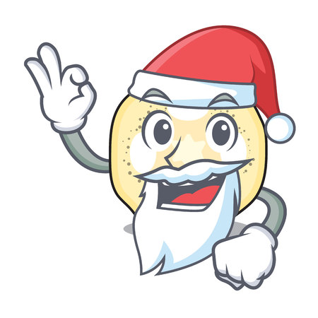 Santa eggplant slices in a mascot bowl vector illustrationのイラスト素材