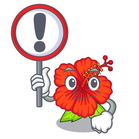 With sign ambilcus flower in form cute cartoon vector illutrationのイラスト素材