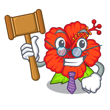 Judge hambiscus flower in the mascot stem vector illustrationのイラスト素材