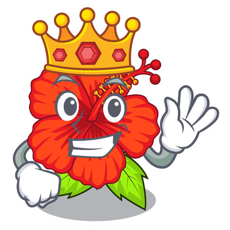 King hambiscus flower in the mascot stem vector illustrationのイラスト素材