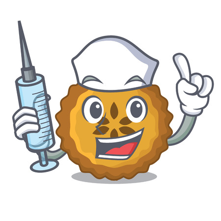 Nurse apple pie on a cartoon table vector illustrationのイラスト素材