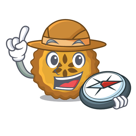 Explorer apple pie on the character board vector illustrationのイラスト素材