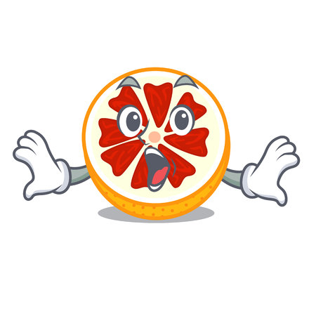 Surprised fresh grapefruit fruit in shape character vector ilustrationのイラスト素材