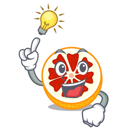 Have an idea grapefruit in a mascot wooden bowl vector illustrationのイラスト素材