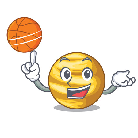 With basketball planet venus in the shape character vector ilustrationのイラスト素材