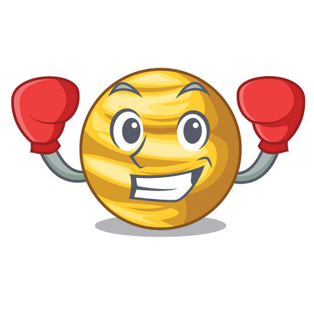 Boxing planet venus in the shape character vector ilustrationのイラスト素材
