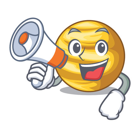 With megaphone planet venus in the shape character vector ilustrationのイラスト素材