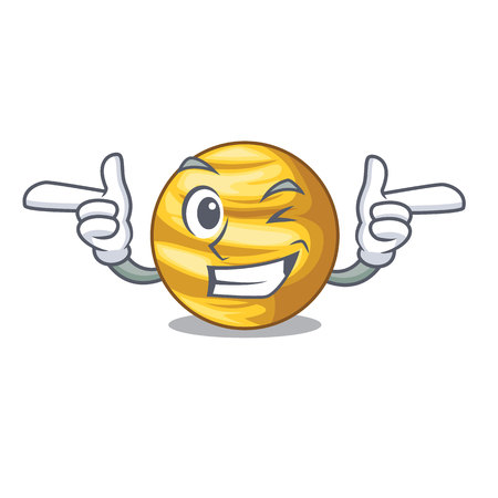 Wink planet ray venus above sky cartoon vector illustrationのイラスト素材