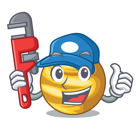Plumber planet venus isolated with on mascot vector illustrationのイラスト素材