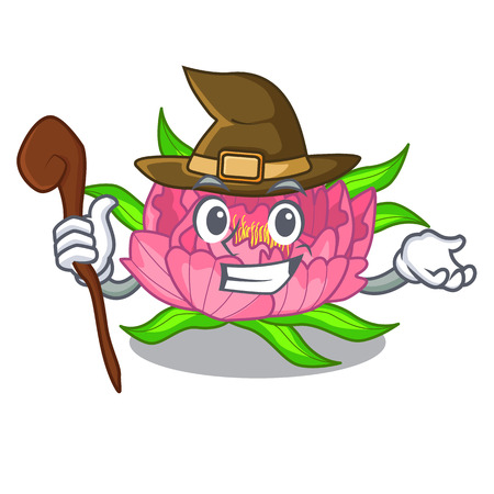 Witch flower tree poeny in character form vector illustrationのイラスト素材