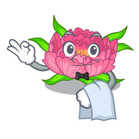 Waiter flower tree poeny in character form vector illustrationのイラスト素材