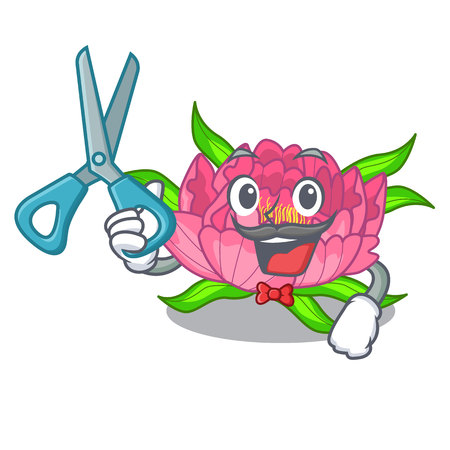 Barber Peony flowers in a cartoon basket vector illustrationのイラスト素材