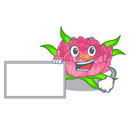 With board Peony flowers in a cartoon basket vector illustrationのイラスト素材