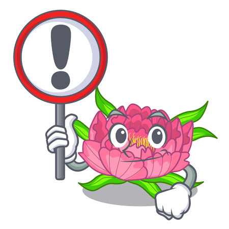With sign Peony flowers in a cartoon basket vector illustrationのイラスト素材