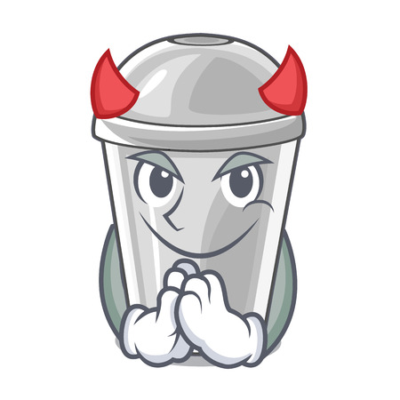 Devil plastic cup isolated on with mascot vector illustrationのイラスト素材