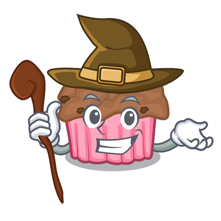 Witch choclate muffins on grilled board character vector illustrationのイラスト素材