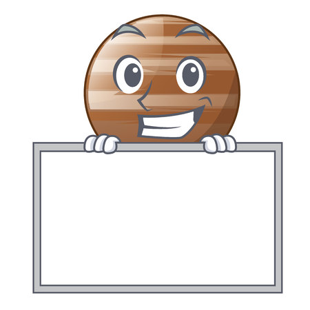 Grinning with board planet Jupiter in form of cartoonのイラスト素材