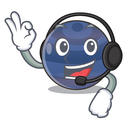 With headphone picture neptune planet in cartoon form vector illustrationのイラスト素材