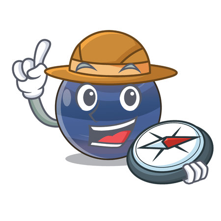 Explorer planet neptune above the sky cartoon vector illustrationのイラスト素材