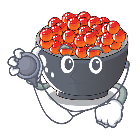 Doctor roe salmon in a cartoon bowl vector illustrationのイラスト素材