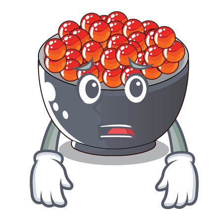 Afraid salmon roe character ready to eat vector illustrationのイラスト素材
