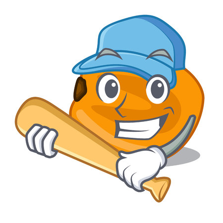 Playing baseball corn nuts in the character bowl vector illustrationのイラスト素材