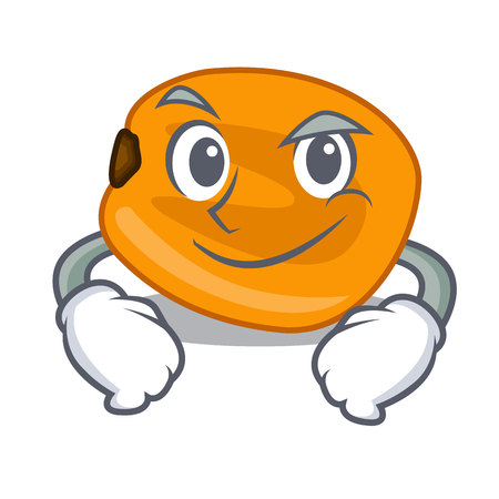 Smirking corn nuts are on mascot plate vector illustrationのイラスト素材