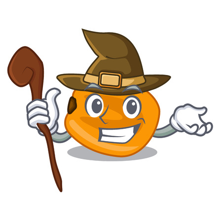 Witch eat corn nuts in cartoon shape vector illustrationのイラスト素材