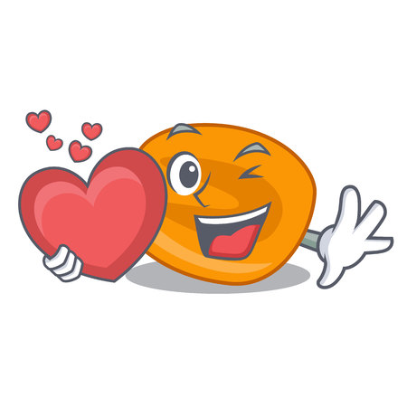 With heart eat corn nuts in cartoon shape vector illustrationのイラスト素材